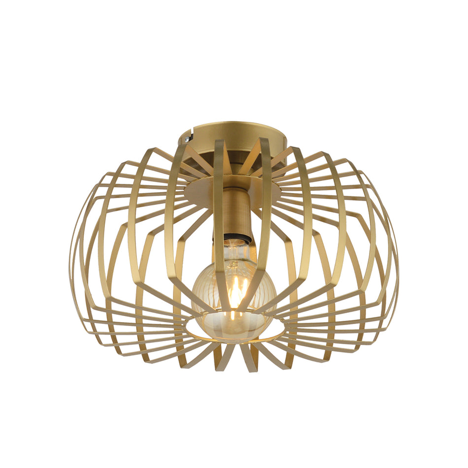 GLOBOSTAR® STAR 202-0053 Μοντέρνο Φωτιστικό Οροφής με Ντουί 1 x E27 AC 220-240V IP20 - Χρυσό - Μ40 x Π40 x Υ27cm