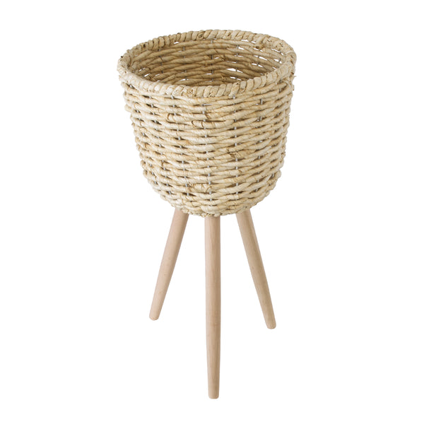 Künstlicher Garten LIMNOS 20300 Dekorativer Weidenkorb – Caspo-Topf – Blumentopf Beige Φ26 cm x H56 cm