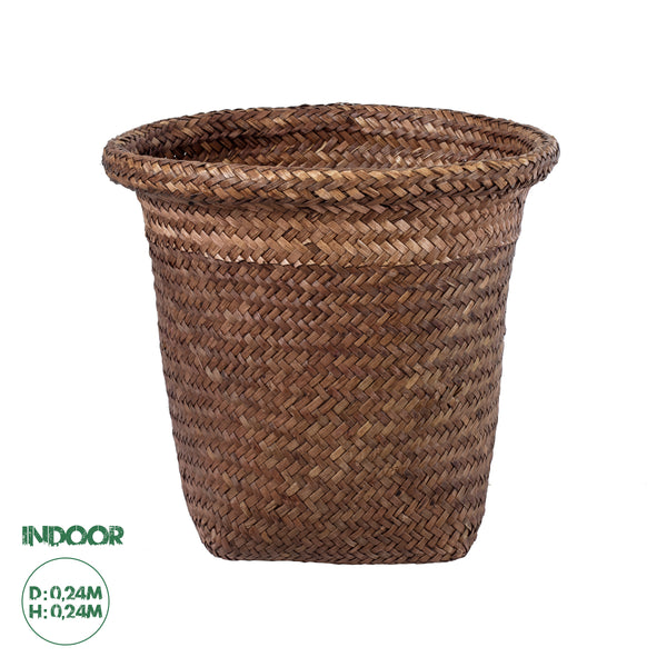 Künstlicher Garten SKIATHOS 20345 Dekorativer Weidenkorb – Kaspo-Topf – Blumentopf Braun Φ24cm x H24cm