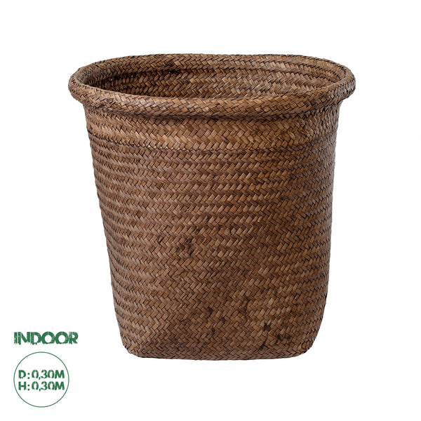 Künstlicher Garten SKIATHOS 20347 Dekorativer Weidenkorb – Kaspo-Topf – Blumentopf Braun Φ30 cm x H30 cm