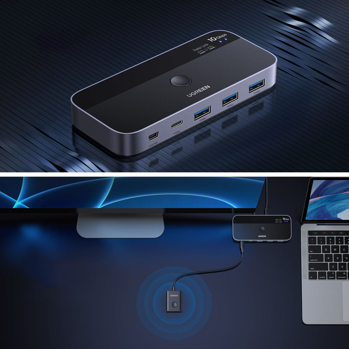 Ugreen switch USB-C USB-A 10Gb/s - gray