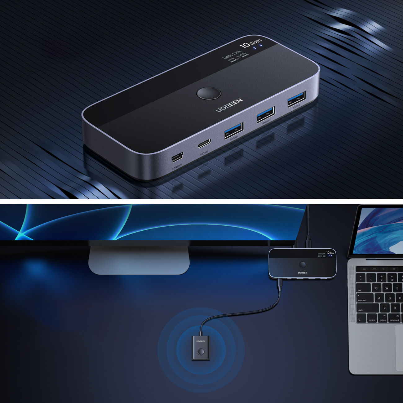 Ugreen switch USB-C USB-A 10Gb/s - gray