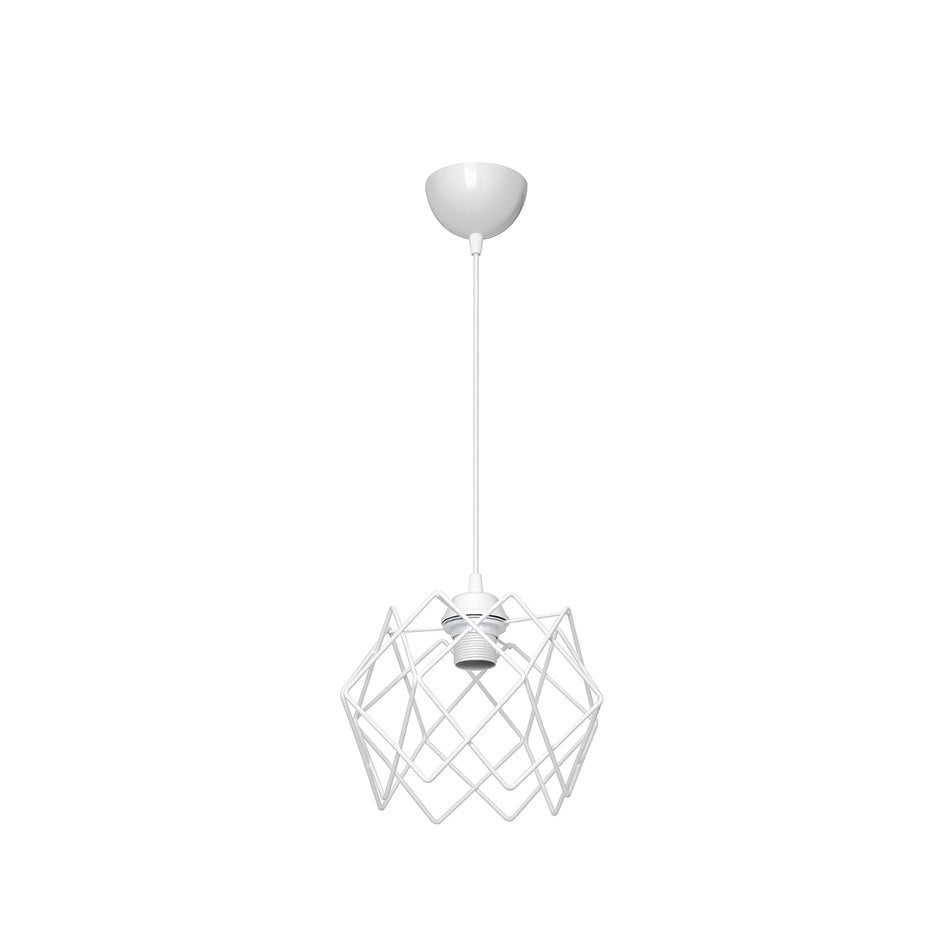 GLOBOSTAR® VORTEX 203-0001 Μοντέρνο Κρεμαστό Φωτιστικό Οροφής με Ντουί 1 x E27 AC 220-240V IP20 - Λευκό - Μ23.5 x Π23.5 x Υ20cm