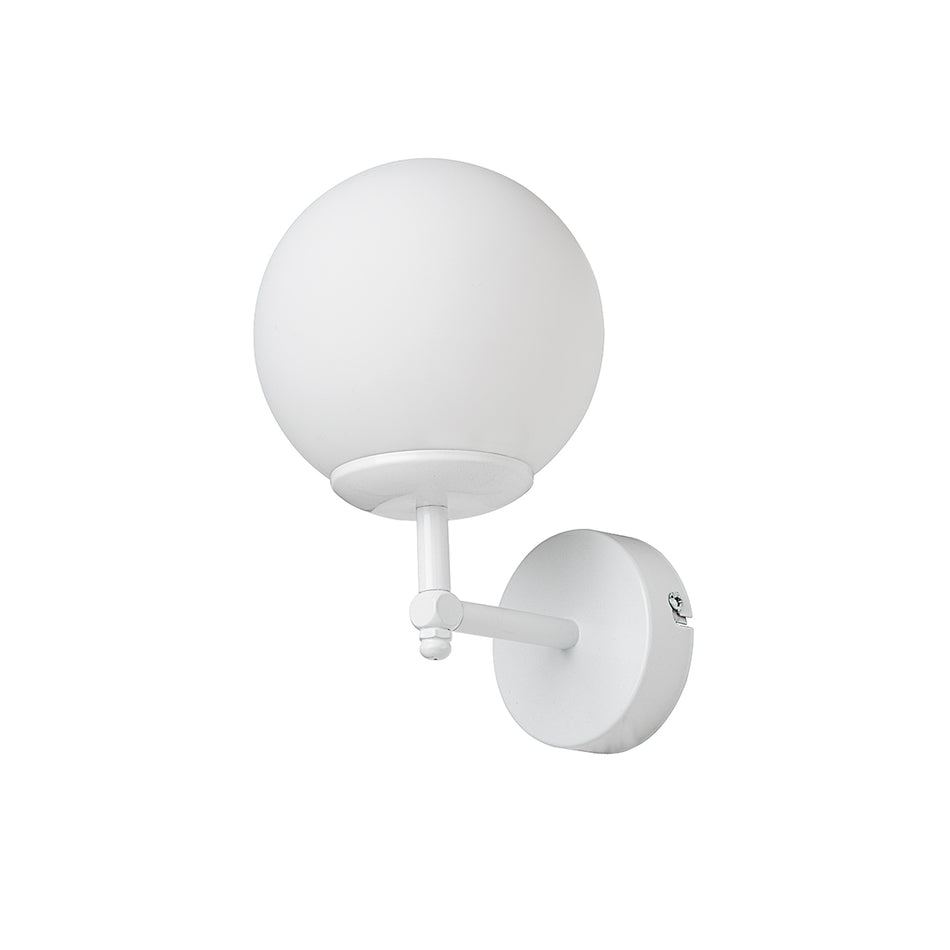 GLOBOSTAR® DALPH 203-0030 Vintage Φωτιστικό Τοίχου - Απλίκα με Ντουί 1 x E27 AC 220-240V IP20 - Λευκό - M18 x Π15 x Υ23cm