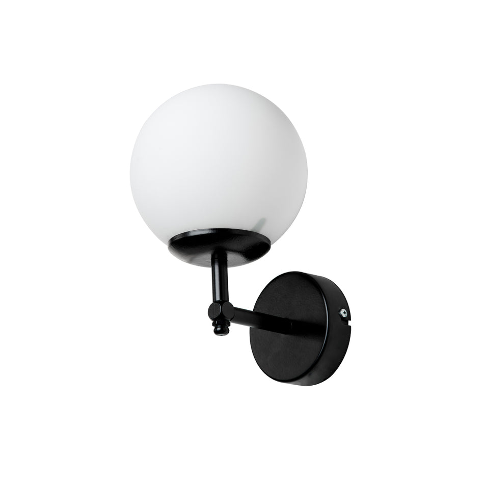 GLOBOSTAR® DALPH 203-0032 Vintage Φωτιστικό Τοίχου - Απλίκα με Ντουί 1 x E27 AC 220-240V IP20 - Μαύρο & Λευκό - M18 x Π15 x Υ23cm