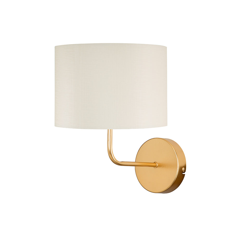 GLOBOSTAR® RALPH 203-0039 Vintage Φωτιστικό Τοίχου - Απλίκα με Ντουί 1 x E27 AC 220-240V IP20 - Χρυσό & Λευκό - Μ22 x Π29 x Υ30cm