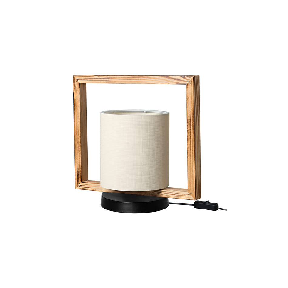 GLOBOSTAR® CUP 203-0052 Vintage Επιτραπέζιο Φωτιστικό Πορτατίφ με Ντουί 1 x E27 AC 220-240V IP20 - Καφέ & Λευκό - Μ28 x Π20 x Υ28cm