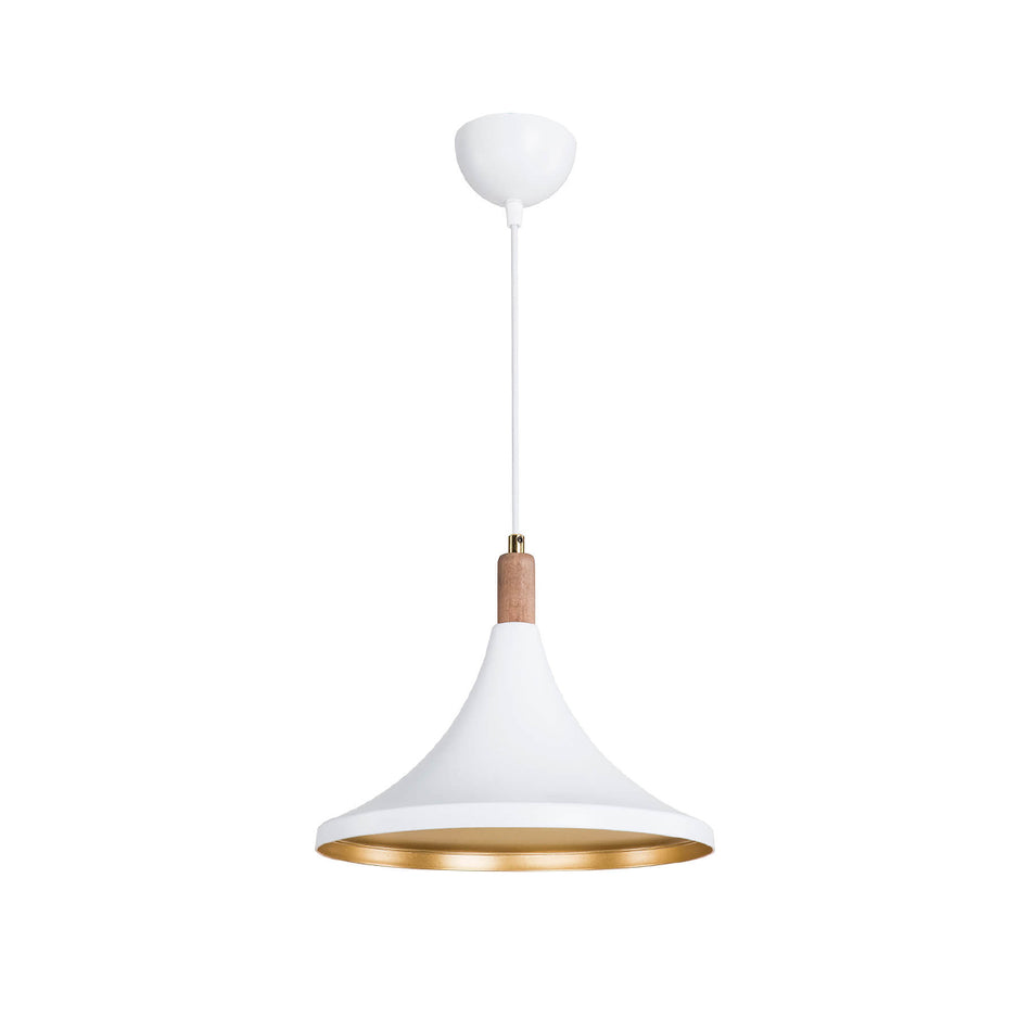 GLOBOSTAR® BELFRY 203-0076 Μοντέρνο Κρεμαστό Φωτιστικό Οροφής με Ντουί 1 x E27 AC 220-240V IP20 - Λεύκο & Χρυσό - Μ29.5 x Π29.5 x Υ22cm