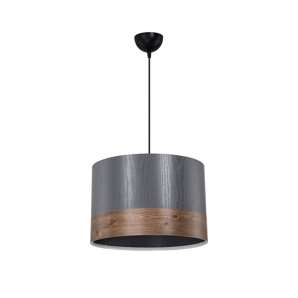 GLOBOSTAR® ZYKLUS 203-0102 Μοντέρνο Κρεμαστό Φωτιστικό Οροφής με Ντουί 1 x E27 AC 220-240V IP20 - Γκρί & Καφέ - Μ36 x Π36 x Υ25cm