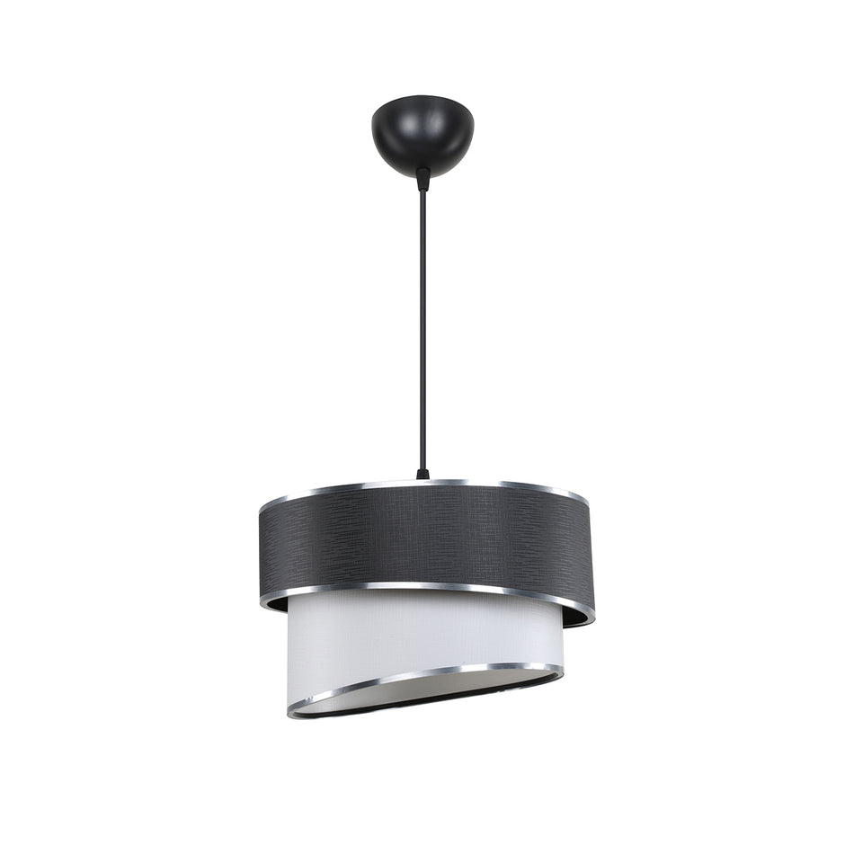 GLOBOSTAR® SONIA 203-0118 Μοντέρνο Κρεμαστό Φωτιστικό Οροφής με Ντουί 1 x E27 AC 220-240V IP20 - Λευκό & Μαύρο - Μ30 x Π30 x Υ24cm