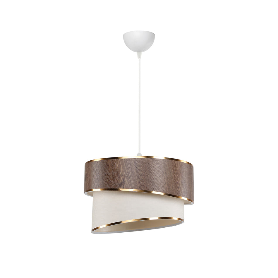 GLOBOSTAR® SONIA 203-0119 Μοντέρνο Κρεμαστό Φωτιστικό Οροφής με Ντουί 1 x E27 AC 220-240V IP20 - Καφέ & Λευκό - Μ30 x Π30 x Υ24cm