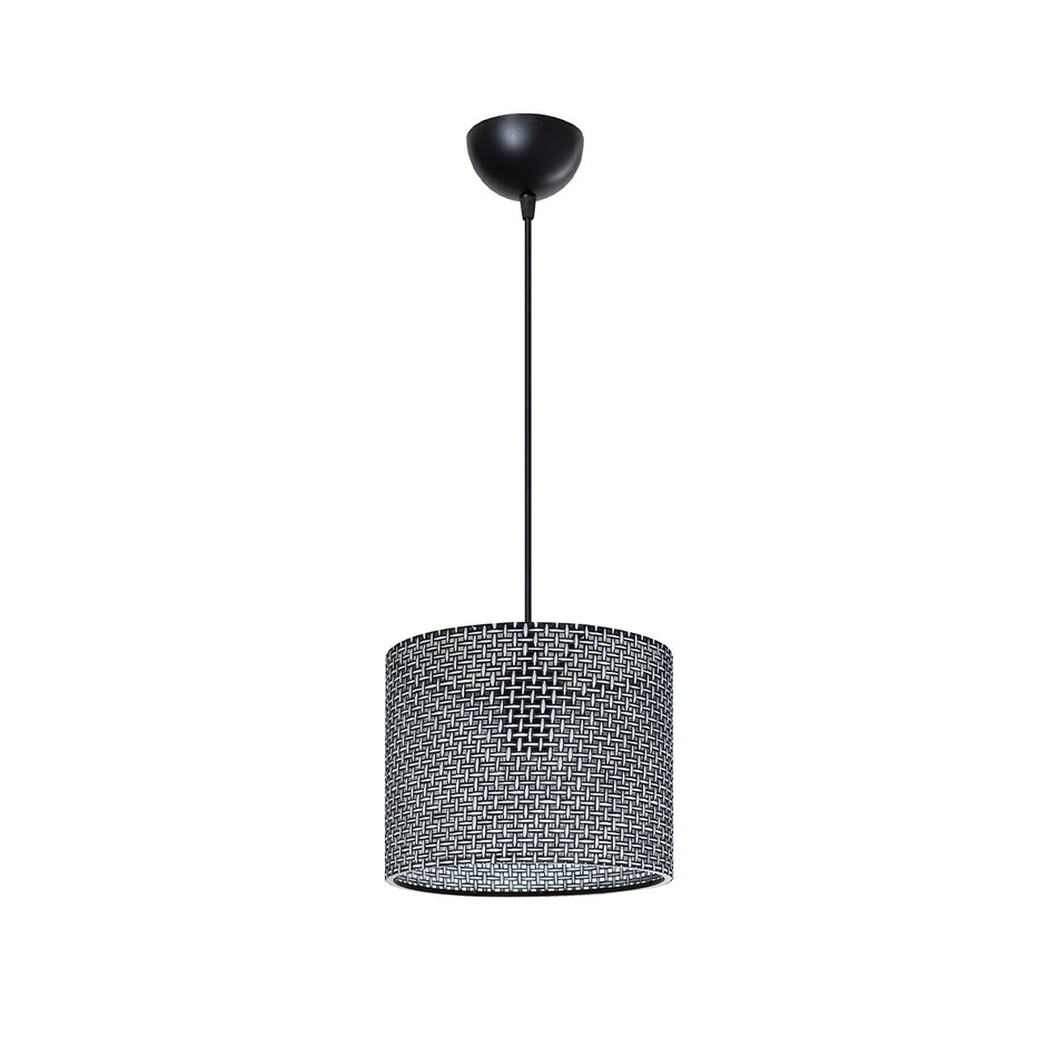 GLOBOSTAR® CLAIRIE 203-0133 Μοντέρνο Κρεμαστό Φωτιστικό Οροφής με Ντουί 1 x E27 AC 220-240V IP20 - Μαύρο & Λευκό - Μ22 x Π22 x Υ18cm