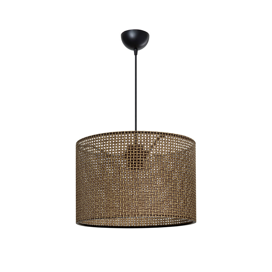 GLOBOSTAR® CLAIRIE 203-0135 Μοντέρνο Κρεμαστό Φωτιστικό Οροφής με Ντουί 1 x E27 AC 220-240V IP20 - Καφέ - Μ30 x Π30 x Υ22cm