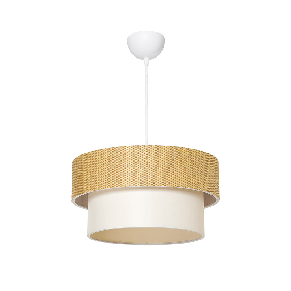 GLOBOSTAR® LIVA 203-0174 Μοντέρνο Κρεμαστό Φωτιστικό Οροφής με Ντουί 1 x E27 AC 220-240V IP20 - Μπεζ - Μ38 x Π38 x Υ30cm