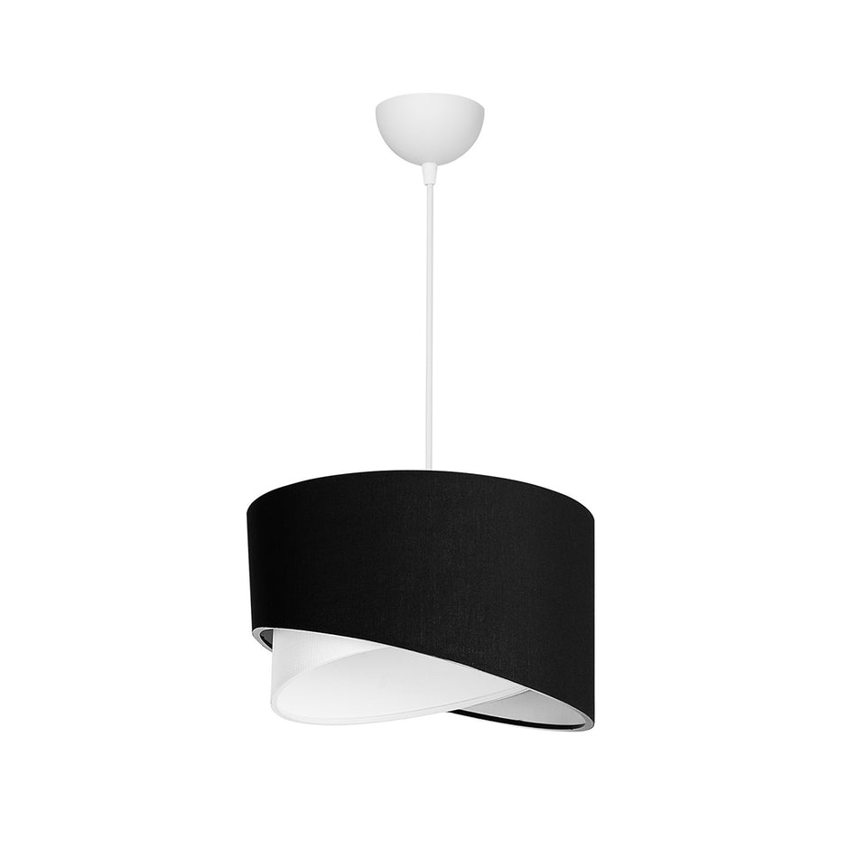 GLOBOSTAR® LILI 203-0176 Μοντέρνο Κρεμαστό Φωτιστικό Οροφής με Ντουί 1 x E27 AC 220-240V IP20 - Μαύρο & Λευκό - Μ30 x Π30 x Υ22cm