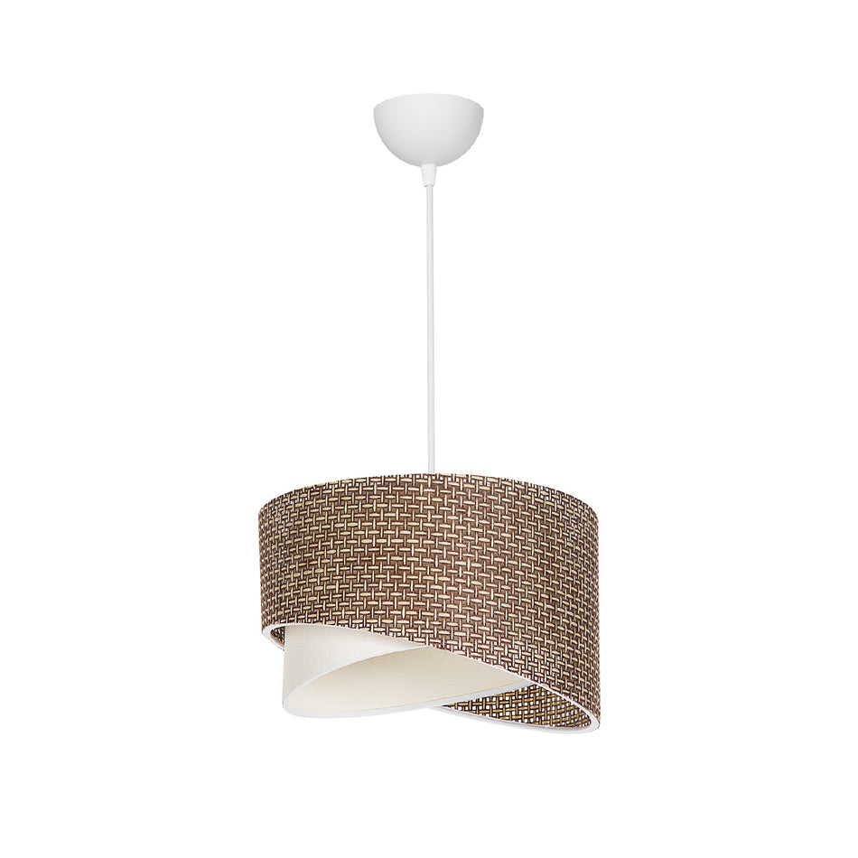 GLOBOSTAR® LILI 203-0177 Μοντέρνο Κρεμαστό Φωτιστικό Οροφής με Ντουί 1 x E27 AC 220-240V IP20 - Καφέ & Μπεζ - Μ30 x Π30 x Υ22cm