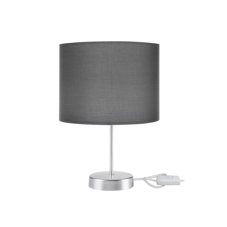 GLOBOSTAR® WIZ 203-0179 Μοντέρνο Επιτραπέζιο Φωτιστικό Πορτατίφ με Ντουί 1 x E27 AC 220-240V IP20 - Ασημί & Γκρι - Μ22 x Π22 x Υ36.5cm