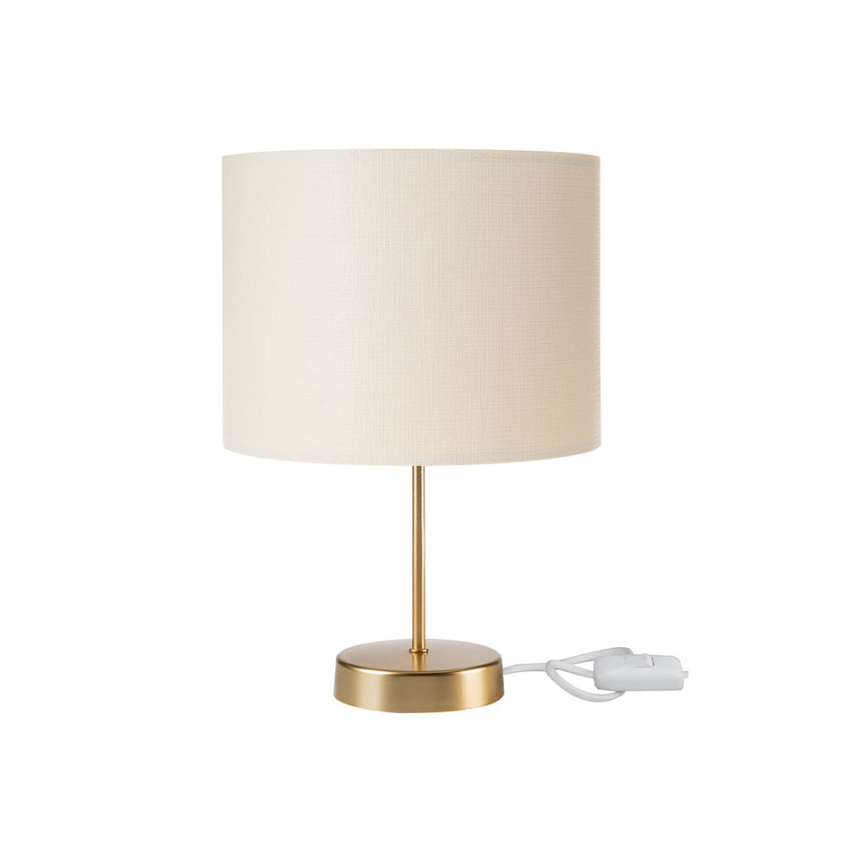 GLOBOSTAR® WIZ 203-0180 Μοντέρνο Επιτραπέζιο Φωτιστικό Πορτατίφ με Ντουί 1 x E27 AC 220-240V IP20 - Χρυσο & Μπεζ - Μ22 x Π22 x Υ36.5cm