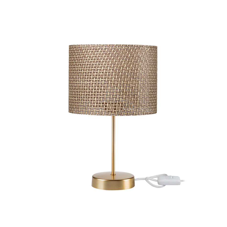 GLOBOSTAR® WIZ 203-0181 Μοντέρνο Επιτραπέζιο Φωτιστικό Πορτατίφ με Ντουί 1 x E27 AC 220-240V IP20 - Χρυσο & Καφέ - Μ22 x Π22 x Υ36.5cm