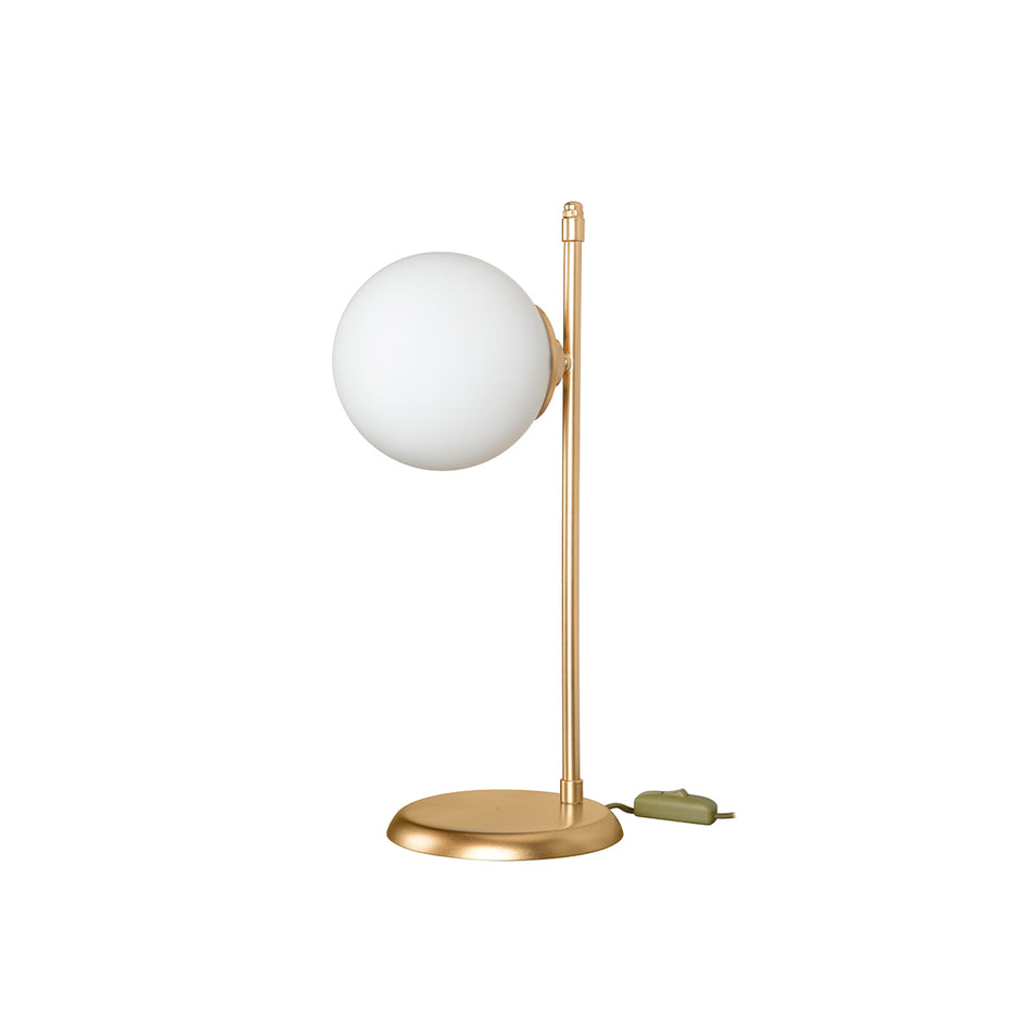 GLOBOSTAR® GLOBUS 203-0182 Μοντέρνο Επιτραπέζιο Φωτιστικό Πορτατίφ με Ντουί 1 x E27 AC 220-240V IP20 - Χρυσο & Λευκό - Μ21 x Π17 x Υ45cm