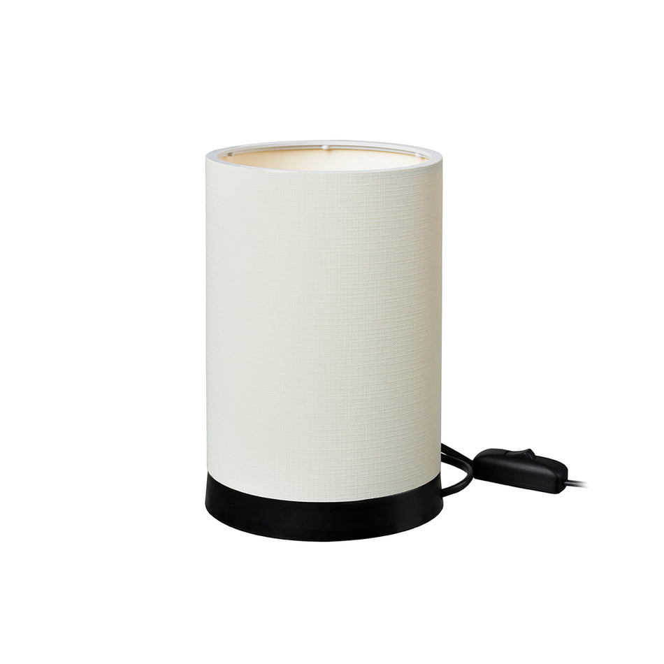 GLOBOSTAR® CYLINDER 203-0183 Μοντέρνο Επιτραπέζιο Φωτιστικό Πορτατίφ με Ντουί 1 x E27 AC 220-240V IP20 - Μαύρο & Μπεζ - Μ14 x Π14 x Υ22cm