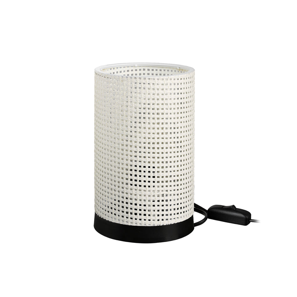 GLOBOSTAR® CYLINDER 203-0184 Μοντέρνο Επιτραπέζιο Φωτιστικό Πορτατίφ με Ντουί 1 x E27 AC 220-240V IP20 - Μαύρο & Λευκό - Μ14 x Π14 x Υ22cm