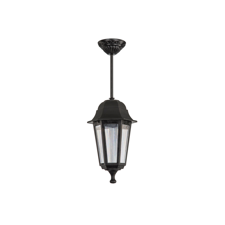 GLOBOSTAR® VITRO 203-0189 Vintage Φωτιστικό Οροφής με Ντουί 1 x E27 AC 220-240V IP44 - Μαύρο - Μ17 x Π17 x Υ28cm