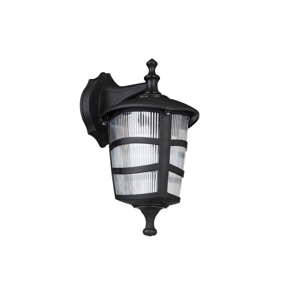 GLOBOSTAR® ZARDIN 203-0206 Vintage Φωτιστικό Τοίχου - Απλίκα με Ντουί 1 x E27 AC 220-240V IP44 - Μαύρο - Μ17 x Π22 x Υ30cm