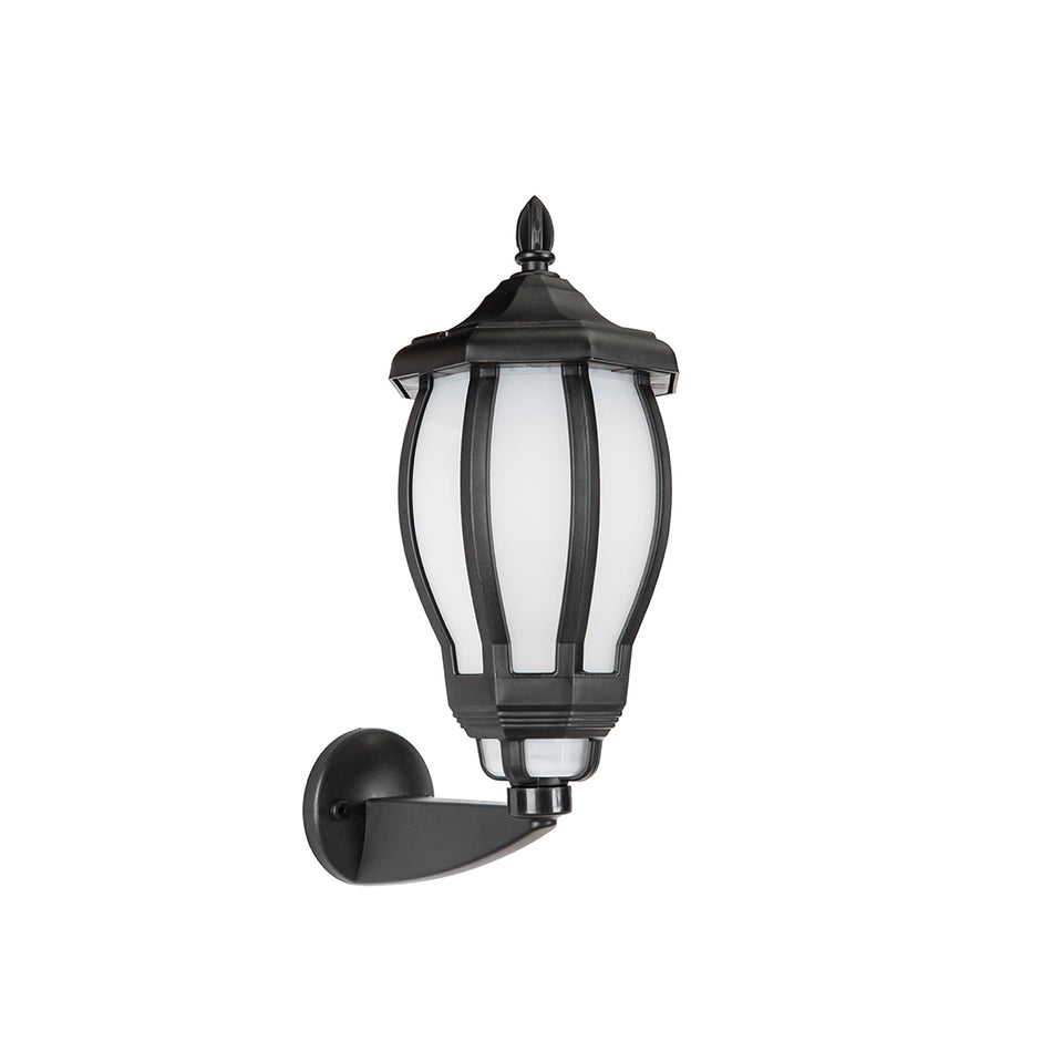 GLOBOSTAR® VERDI 203-0229 Vintage Φωτιστικό Τοίχου - Απλίκα με Ντουί 1 x E27 AC 220-240V IP44 - Μαύρο - Μ18 x Π25 x Υ40cm