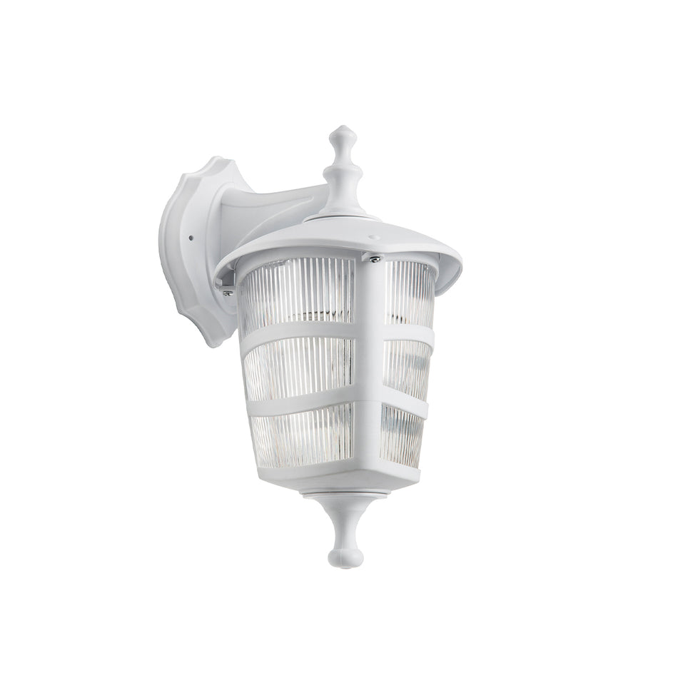 GLOBOSTAR® ZARDIN 203-0239 Vintage Φωτιστικό Τοίχου - Απλίκα με Ντουί 1 x E27 AC 220-240V IP44 - Λευκό - Μ17 x Π21 x Υ30cm