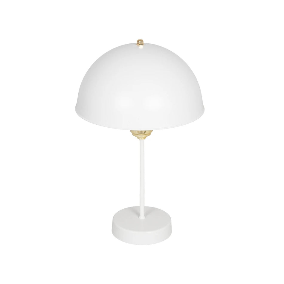 GAZETA 203-0302 Μοντέρνο Επιτραπέζιο Φωτιστικό Πορτατίφ με Ντουί 1 x E27 AC 220-240V IP20 - Λευκό & Χρυσό  - Μ25 x Π25 x Υ39cm
