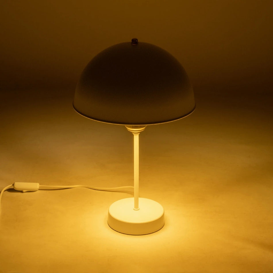 GAZETA 203-0302 Μοντέρνο Επιτραπέζιο Φωτιστικό Πορτατίφ με Ντουί 1 x E27 AC 220-240V IP20 - Λευκό & Χρυσό  - Μ25 x Π25 x Υ39cm