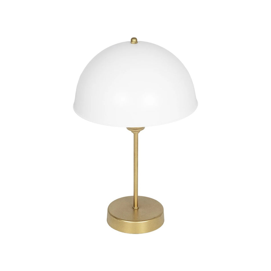 GAZETA 203-0303 Μοντέρνο Επιτραπέζιο Φωτιστικό Πορτατίφ με Ντουί 1 x E27 AC 220-240V IP20 - Λευκό & Μπρονζέ  - Μ25 x Π25 x Υ39cm