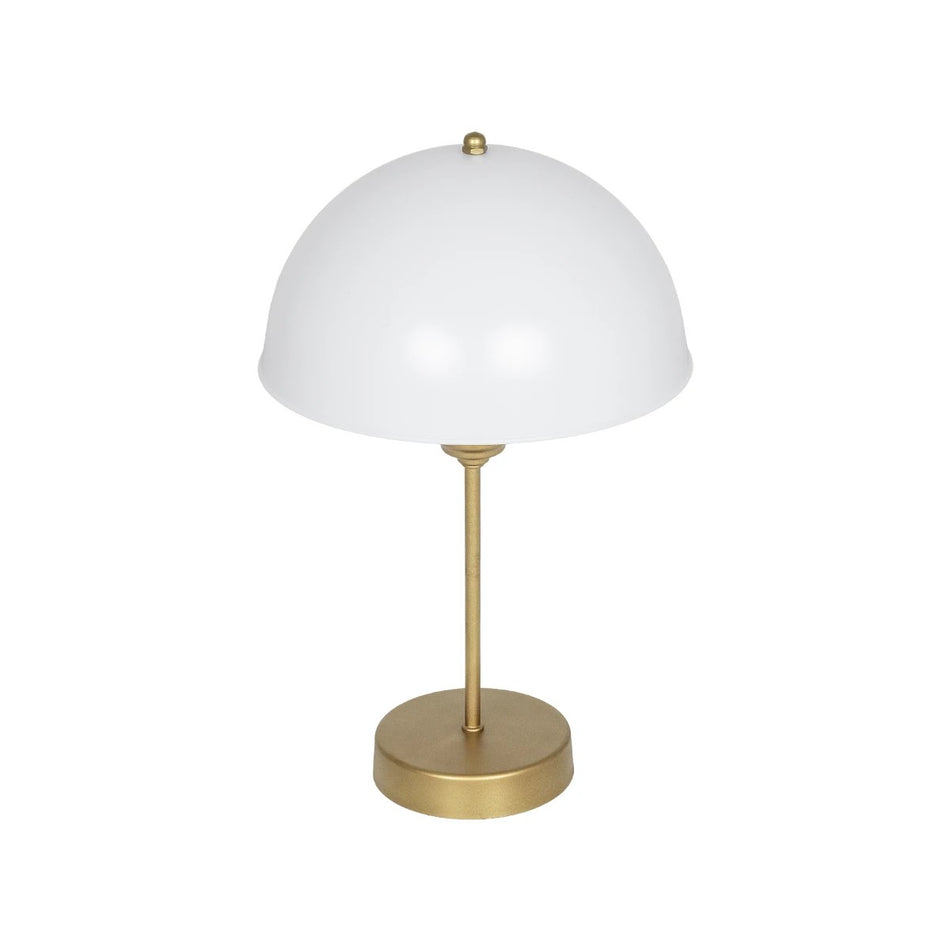 GAZETA 203-0304 Μοντέρνο Επιτραπέζιο Φωτιστικό Πορτατίφ με Ντουί 1 x E27 AC 220-240V IP20 - Λευκό Δίαφανο & Μπρονζέ  - Μ25 x Π25 x Υ39cm