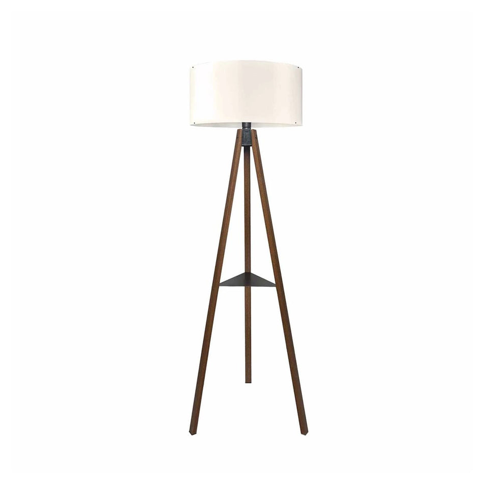 GLOBOSTAR® SHELF 204-0129 Μοντέρνο Επιδαπέδιο Φωτιστικό με Ντουί 1 x E27 AC 220-240V IP20 - Καφέ & Μπεζ - Μ38 x Π38 x Υ135cm