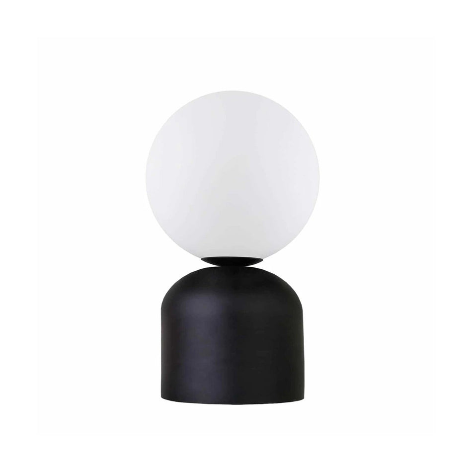 GLOBOSTAR® MAGIC 204-0132 Μοντέρνο Επιτραπέζιο Φωτιστικό Πορτατίφ με Ντουί 1 x E14 AC 220-240V IP20 - Μαύρο & Λευκό - Μ13 x Π13 x Υ28cm