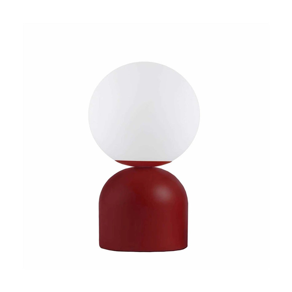 GLOBOSTAR® MAGIC 204-0135 Μοντέρνο Επιτραπέζιο Φωτιστικό Πορτατίφ με Ντουί 1 x E14 AC 220-240V IP20 - Κόκκινο & Λευκό - Μ13 x Π13 x Υ28cm