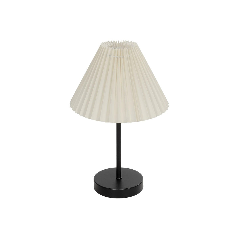 ORACLE 204-0156 Lampe de table portative moderne avec douille 1 x E27 AC 220-240V IP20 - Noir & Beige - L24 x P24 x H35cm