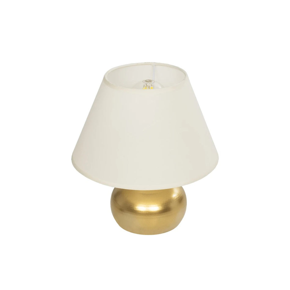 KORG 204-0184 Μοντέρνο Επιτραπέζιο Φωτιστικό Πορτατίφ με Ντουί 1 x E27 AC 220-240V IP20 - Χάλκινο & Μπεζ - Μ17 x Π17 x Υ23cm