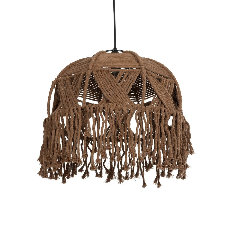 TONA 205-0016 Suspension Boho avec douille 1 x E27 AC 220-240V IP20 - Marron - L40 x P40 x H38cm