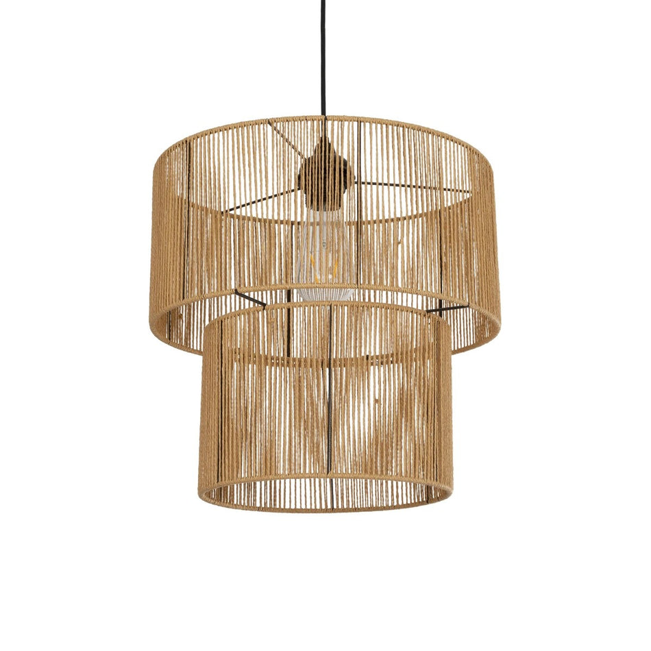 ROXXI 205-0019 Suspension Boho avec douille 1 x E27 AC 220-240V IP20 - Beige - L35 x l35 x H37cm