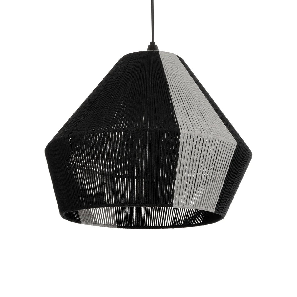 ANGULUS 205-0021 Suspension de Plafond Bohème avec Culot 1 x E27 AC 220-240V IP20 - Noir & Gris - L40 x P40 x H35cm