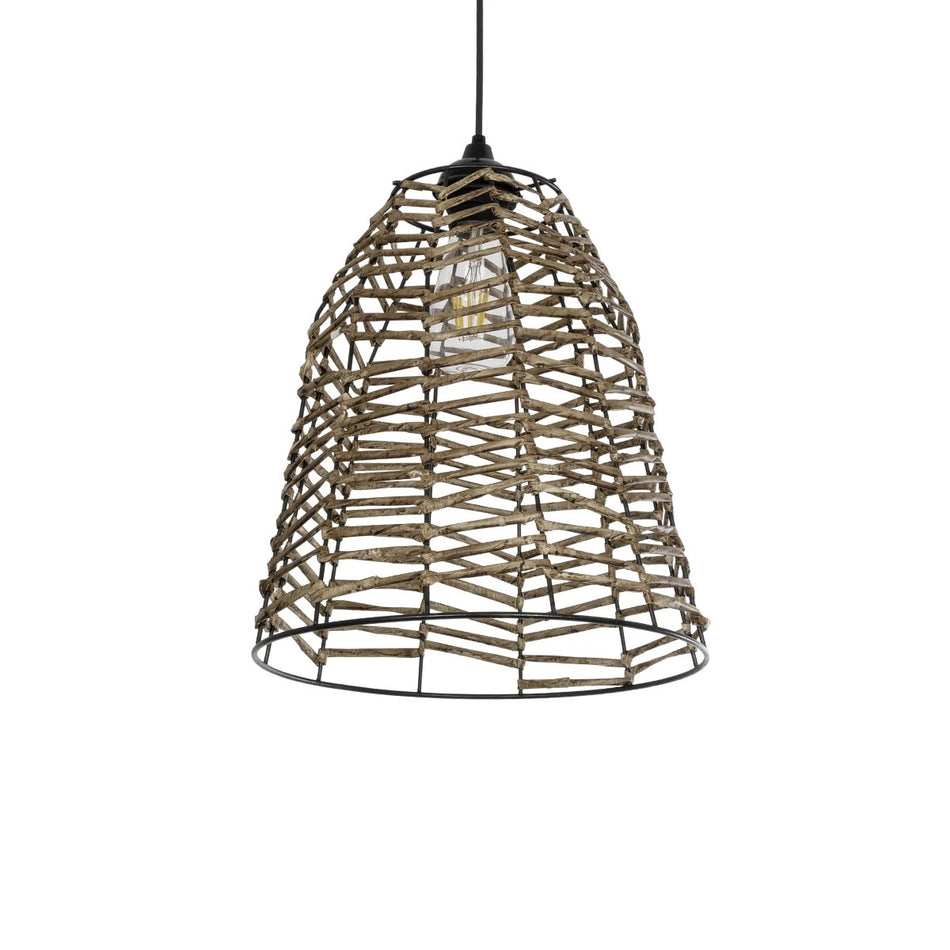 NETZ 205-0026 Suspension Bohème avec Douille 1 x E27 AC 220-240V IP20 - Beige - L30 x P30 x H38cm