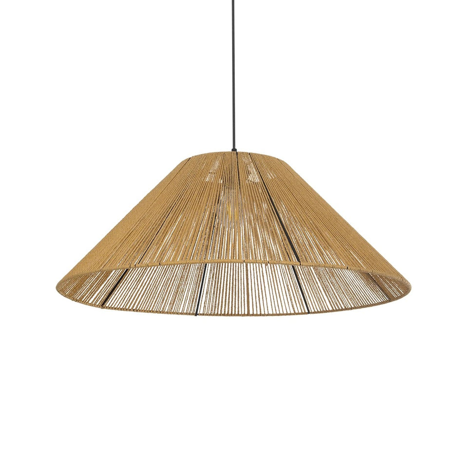 HATA 205-0037 Suspension de plafond Boho avec douille 1 x E27 AC 220-240V IP20 - Beige - L60 x l60 x H27cm