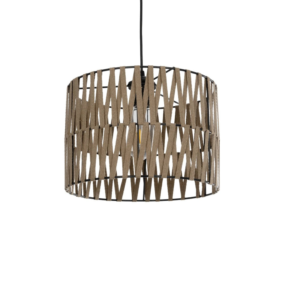 MARS 205-0054 Suspension bohème avec douille 1 x E27 AC 220-240V IP20 - Beige - L30 x P30 x H24cm