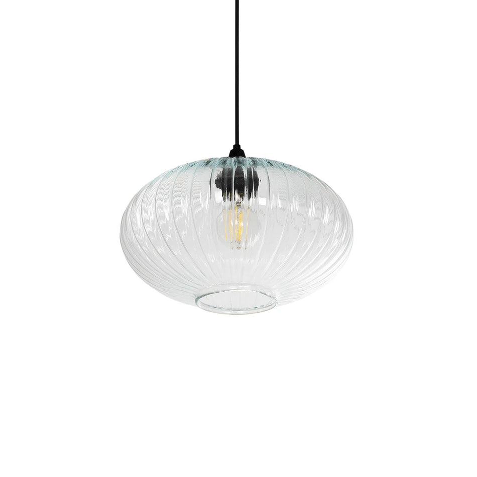 PERA 206-0009 Μοντέρνο Κρεμαστό Φωτιστικό Οροφής με Ντουί 1 x E27 AC 220-240V IP20 - Διάφανο - Μ30 x Π30 x Υ22cm