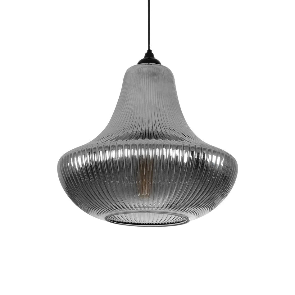 VERRE 206-0021 Μοντέρνο Κρεμαστό Φωτιστικό Οροφής με Ντουί 1 x E27 AC 220-240V IP20 - Μαύρο Φιμέ - Μ38 x Π38 x Υ34cm