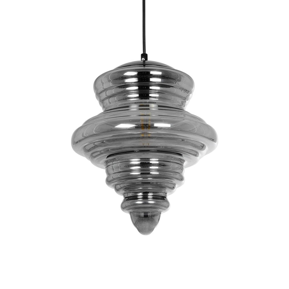 CORTE 206-0028 Μοντέρνο Κρεμαστό Φωτιστικό Οροφής με Ντουί 1 x E27 AC 220-240V IP20 - Μαύρο Φιμέ - Μ25 x Π25 x Υ30cm