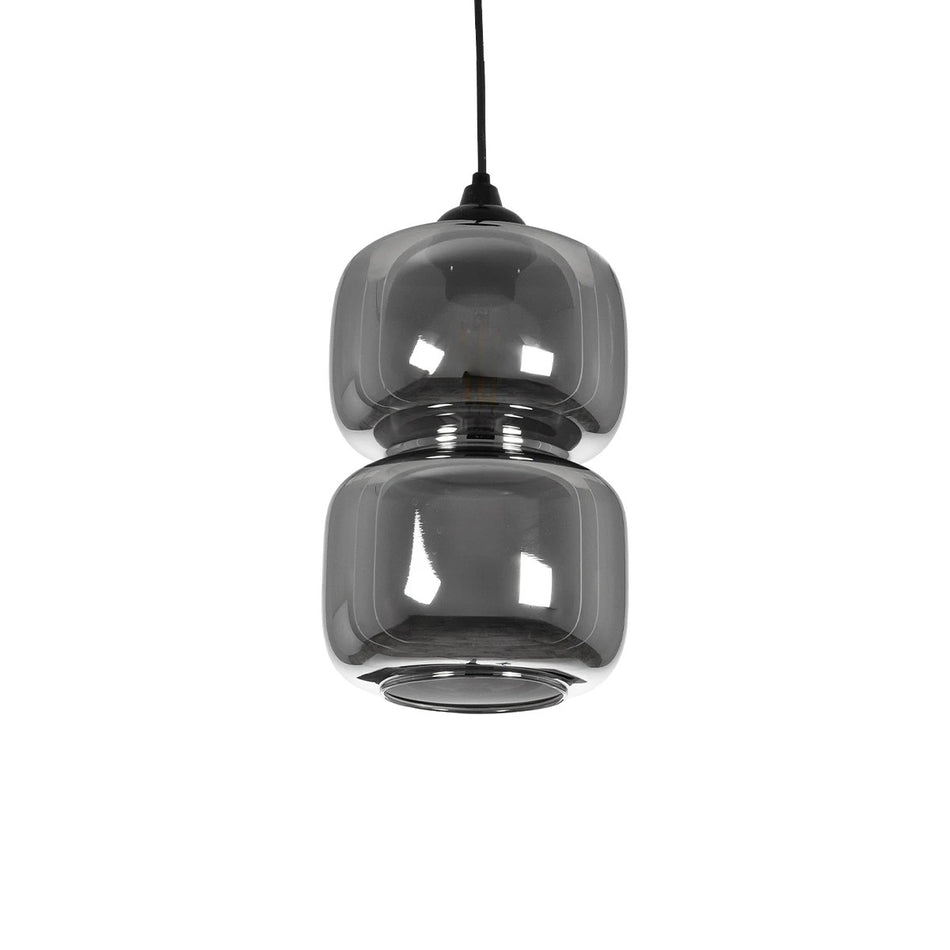 PIAGE 206-0036 Μοντέρνο Κρεμαστό Φωτιστικό Οροφής με Ντουί 1 x E27 AC 220-240V IP20 - Μαύρο Φιμέ - Μ18 x Π18 x Υ31cm