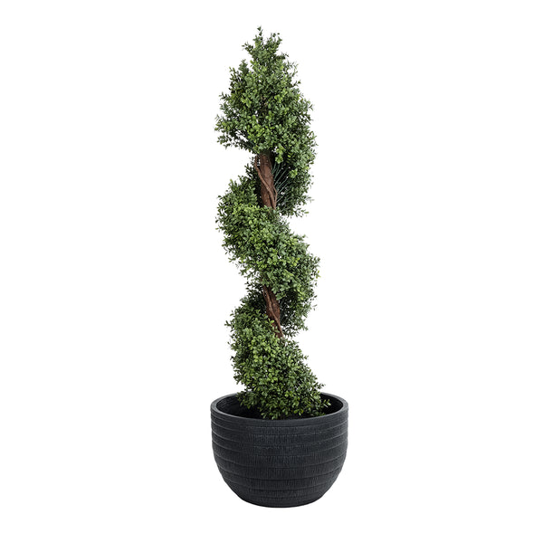 Künstlicher Garten VEGAS 20702 Dekorativer Caspo-Topf aus Polyesterzement – ​​Blumentopf Schwarz Φ45 x H28 cm